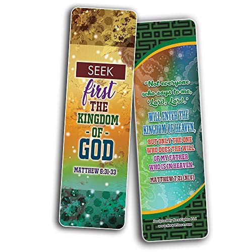 Enter to the Kingdom of God Bible Verses Bookmarks Cards (30-Pack) - Stocking Stuffers for Boys Girls - Children Ministry Bible Study Church Supplies Teacher Classroom Incentives Gift