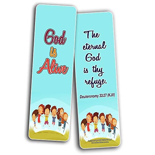 Kids Christian Bookmarks (60-Pack) - Bulk Bible Verses Bookmarker For Boys and Girls - Stocking Stuffers for Easter Birthday Homeschooling Sunday School Thanksgiving Christmas