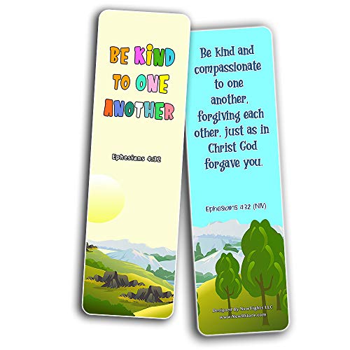 Bible Bookmarks for Kids - Cultivate Good Character (60 Pack) - Perfect Gift away for Sunday School and Ministries - Reverence Bible Texts VBS Sunday School Easter Baptism