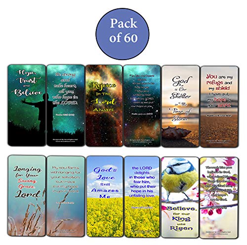 Hope in God Bible Bookmarks (60 Pack) - Perfect Giftaway for Sunday School