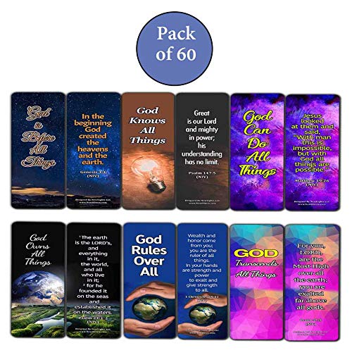 Sovereignty of God Bible Scriptures Bookmarks (60 Pack) - Perfect Giveaways for Sunday School and Ministries