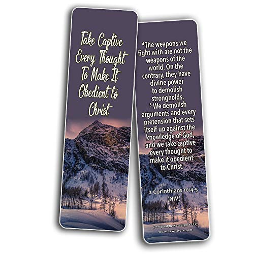 Bible Verses Bookmarks about Focus on God to Empty Out Negative Thoughts (30 Pack) - Bible Verses That Help To Be Cheerful Despite Setbacks