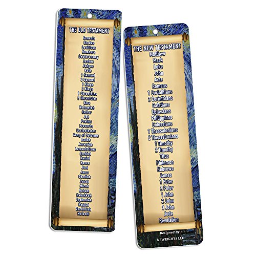 Book of the Bible Bookmarks (12-Pack) - Religious Basket Stuffers for Bible Studies VBS Cell Group Good Friday Easter Thanksgiving Christmas Church Supplies