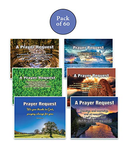 Prayer Request Pew Cards (60-Pack) - NEPC1042 Nature - Variety Nature Theme Designs To Collect Prayer Requests