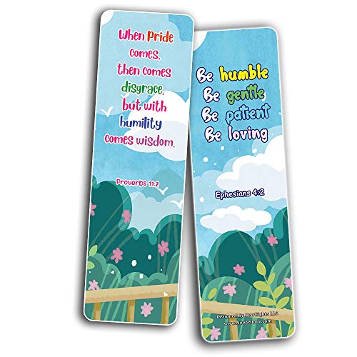 Bible Bookmarks for kids - Character Building Series 2 (30 Pack) - Well Designed for Kids with Easy To Memorize Bible Verses - VBS Sunday School Easter Baptism Thanksgiving Christmas Rewards