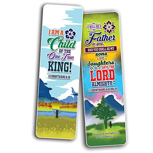I AM Daily Declaration for Christian Bookmarks NKJV Series 1 (60-Pack) - Church Memory Verse Sunday School Rewards - Christian Stocking Stuffers Birthday Party Favors Assorted Bulk Pack