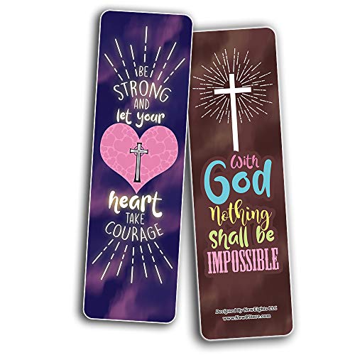 Inspirational Encouragement Christian Quotes Bookmarks Series 2 (60-Pack) - Church Memory Verse Sunday School Rewards - Christian Stocking Stuffers Birthday Party Favors Assorted Bulk Pack
