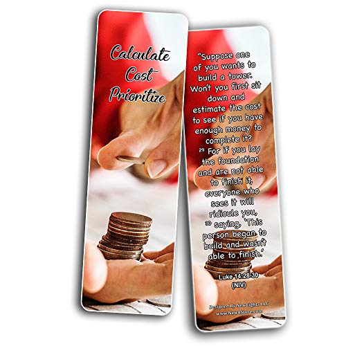 Christian Bookmarks for Biblical Financial Principles Series 4 (60 Pack) - Perfect Giftaway for Sunday School and Ministries