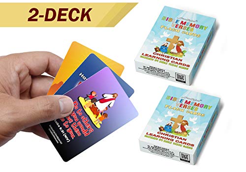 Christian Learning Cards - Bible Memory Verses Flash Cards (2-Deck)