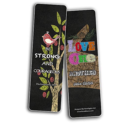 Colorful Bible Verse Chalkboard Bookmarks Cards (12-Pack)