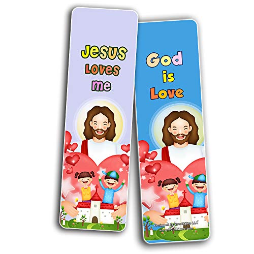 Christian Faith Bookmarks for Kids (60 Pack) - Perfect Gift away for Sunday School - Christian Stocking Stuffers Birthday Assorted Bulk Pack - Church Memory Verse Sunday School Rewards