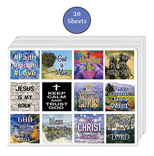 Christian Bible Verses Scriptures Planner Stickers - 20 Sheets