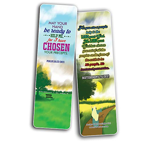 I Choose God Bible Verses Bookmarks Cards (30-Pack) - Stocking Stuffers for Boys Girls - Children Ministry Bible Study Church Supplies Teacher Classroom Incentives Gift