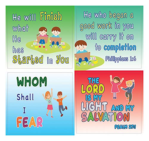 Confidence Building Scriptures Stickers for Kids (5-Sheet) - Great Variety Colorful Stickers