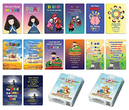 Christian Learning Cards - Bible Memory Verses Flash Cards (2-Deck)