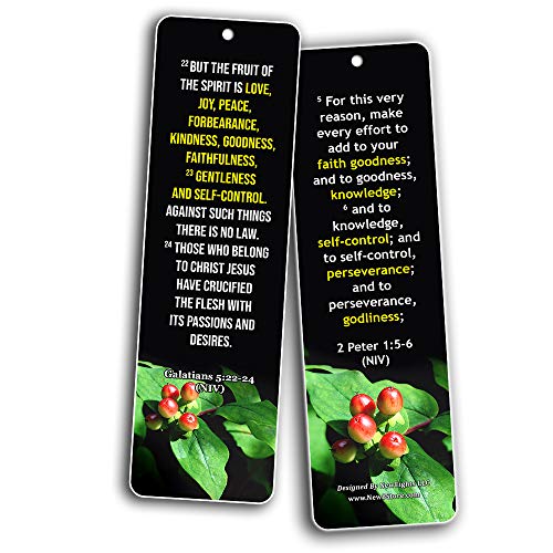 Bible Verses Related to Temperance Bookmarks (30-Pack) - Handy Bible Verses on How To Practice Temperance