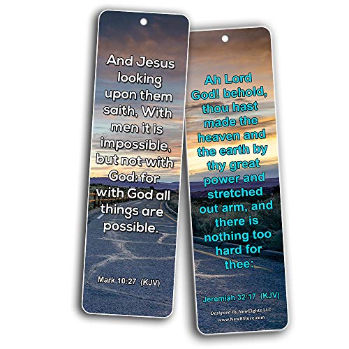 Religious Bible Quotes Bookmarks for Doing The Impossible (KJV) (60-Pack) - Compilation of Motivational Bible Verses