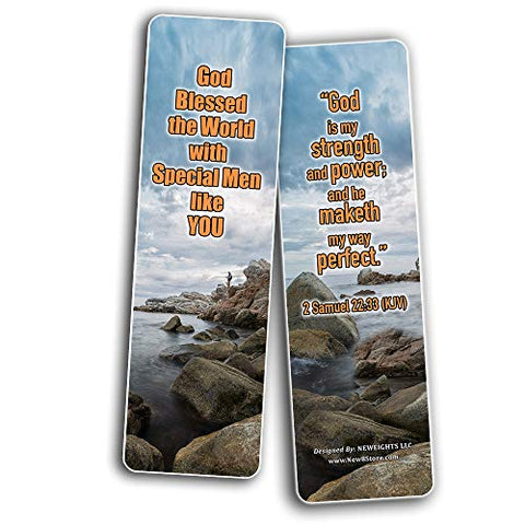 Christian Bookmarks - Special Men Inspirational Bible Verse Bookmarks