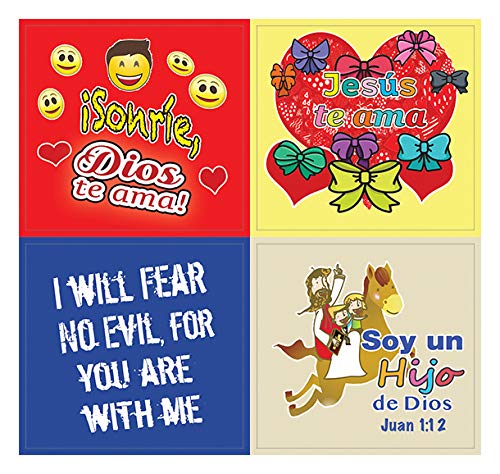 Spanish Smile God Loves You Stickers (10 Sheets) - Sunday School Giveaways for Kids and Children