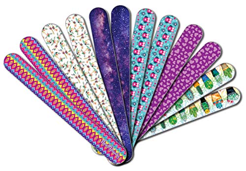 New8Beauty Emery Board Colorful (24-Pack) - For Manicure Pedicure - Keep Your Fingernails and Toenails in Tip-top Shape - Great Stocking Stuffers