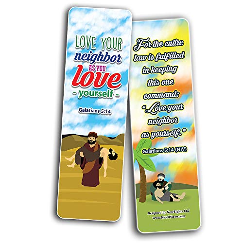 The Good Samaritan Christian Bookmarks Cards (30-Pack) - Stocking Stuffers for Boys Girls - Children Ministry Bible Study Church Supplies Teacher Classroom Incentives Gift