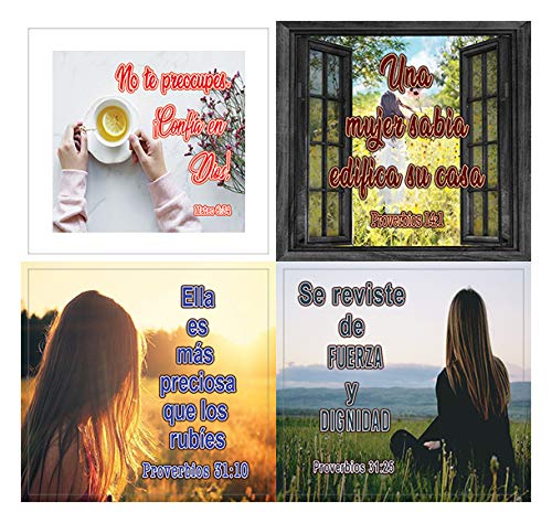 Encouraging Religious Stickers - Spanish Christian Stickers for Women Series (10 Sheets) - Motivational Spanish Stickers for Mothers