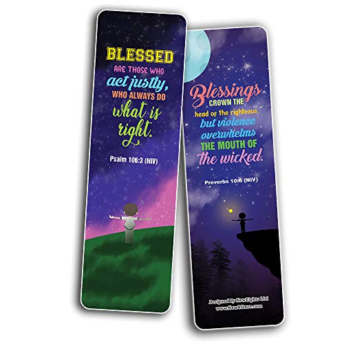 Top Bible Verses about God's Blessings NIV Bookmarks for Men (30-Pack) - Stocking Stuffers for Boys - Children Ministry Bible Study Church Supplies Teacher Classroom Incentives Gift
