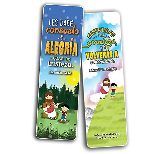 Spanish God's Comfort Christian Living Bookmarks (60-Pack) - Church Memory Verse Sunday School Rewards - Christian Stocking Stuffers Birthday Party Favors Assorted Bulk Pack