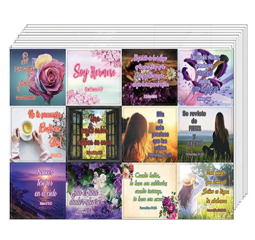 Encouraging Religious Stickers - Spanish Christian Stickers for Women Series (10 Sheets) - Motivational Spanish Stickers for Mothers