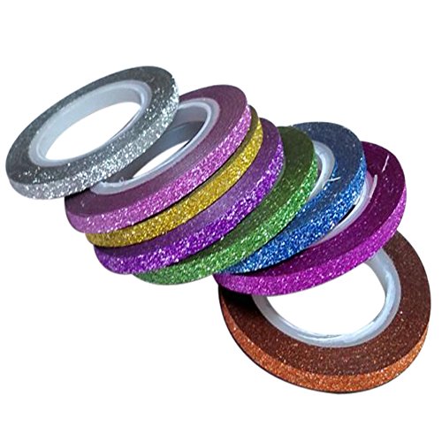 New8Beauty Nail Polish Strips 8-Pack - Nail Striping Tape for Nail Art Decoration Stickers 3mm Thick