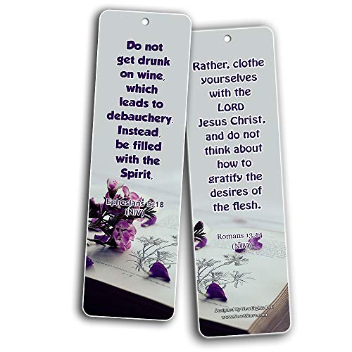 Bible Verses Related to Temperance Bookmarks (30-Pack) - Handy Bible Verses on How To Practice Temperance