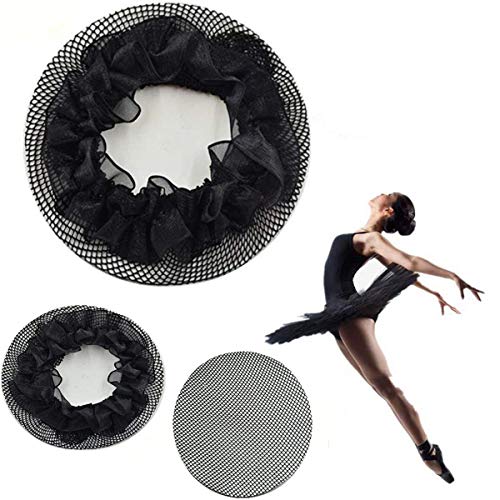 New8Beauty Hair Nets Black - Hair Accessories for Ballet Bun Cover Dance Skating Gymnastics Wedding Performance