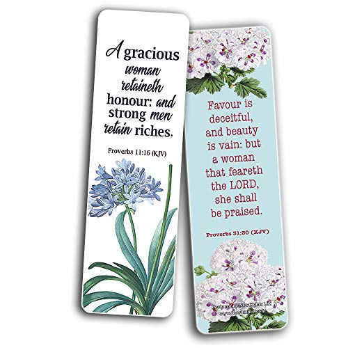 Religious Empowering Bible Verses Flowers Bookmarks for Women