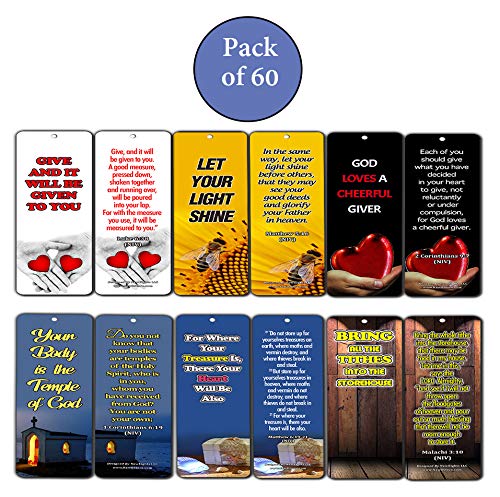 Bible Verses About Stewardship Bookmarks (60 Pack) - Perfect Giveaways for Sunday School and Ministries