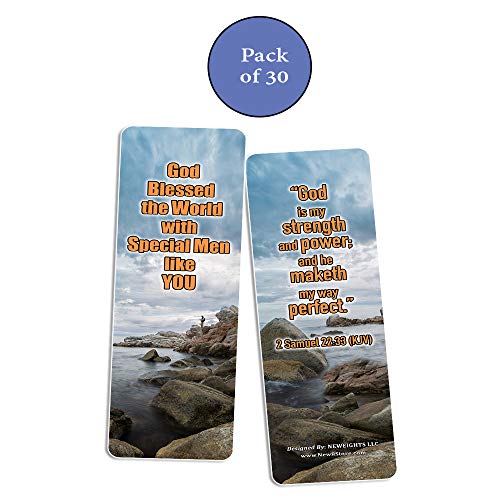 Christian Bookmarks Cards - Special Men Inspirational Bible Verse Bookmarks (30-Pack)