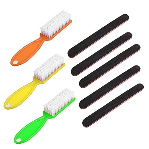 Nail Care Emery Board (5-Pack) and Nail Scrub Brushes (3-Pack)