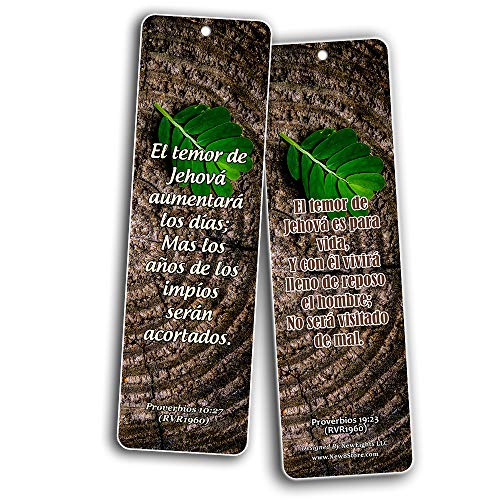 Spanish Scriptures Bookmarks - Fear of The Lord (30-Pack) - Great Spanish Bible Text Compilation that is Handy and Easy To Bring Along With