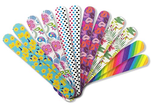 New8Beauty Nail Files Emery Board - Nail Spa Party Favors Supplies (24-Pack) - Nail Spa Party Favors Supplies - Best Stocking Stuffers Gift for Girls Women Kids Mom Girlfriend - Manicure Pedicure