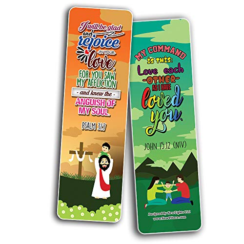 You are Loved Bible Verse Bookmarks (60-Pack) - Church Memory Verse Sunday School Rewards - Christian Stocking Stuffers Birthday Party Favors Assorted Bulk Pack