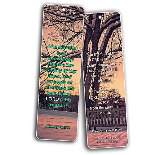 KJV Scriptures Bookmarks - Fear of The Lord (60-Pack) - Perfect Gift Idea for Friends and Loved Ones