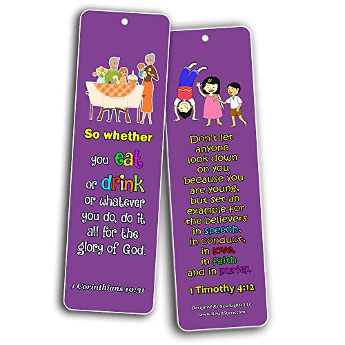 Powerful God Memory Verse Bookmarks (60-Pack) - Great Way For Kids to Learn the Scriptures and Introduce To Them God?s Power