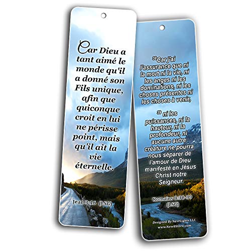 French Most Highlighted Bible Verse Bookmark (30 Pack) - Handy Life Changing French Bible Texts