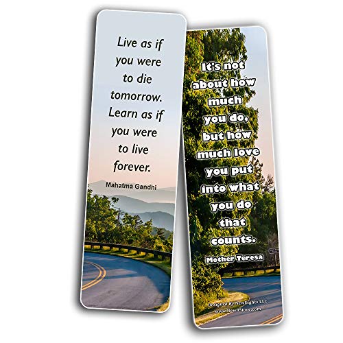 Inspirational Quotes Bookmarks Cards Series 4 (12-Pack)