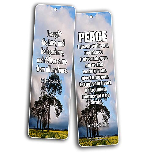 Bible Verses About Stress and Anxiety KJV Bookmarks (60-Pack) - Handy Bible Verses About Releasing Stress and Increase Your Trust Collection