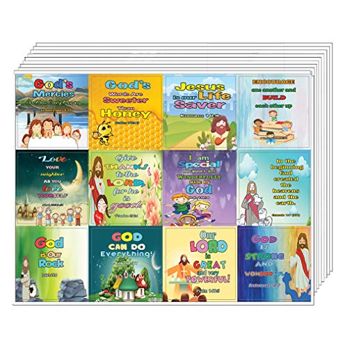 Religious Stickers for Kids - Powerful God (5-Sheet) - Great Variety Colorful Stickers