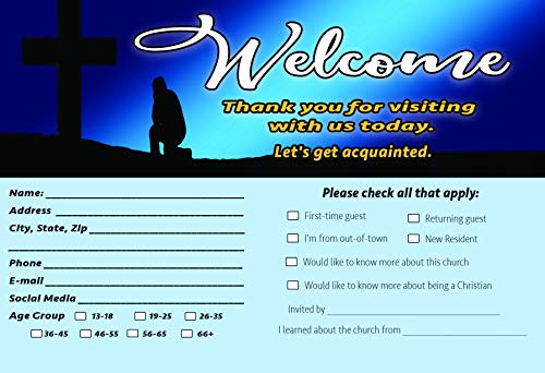 Church Visitor Card and Prayer Request Card Set A (60-Pack) - Single Design Prayer Request and Church Member Information