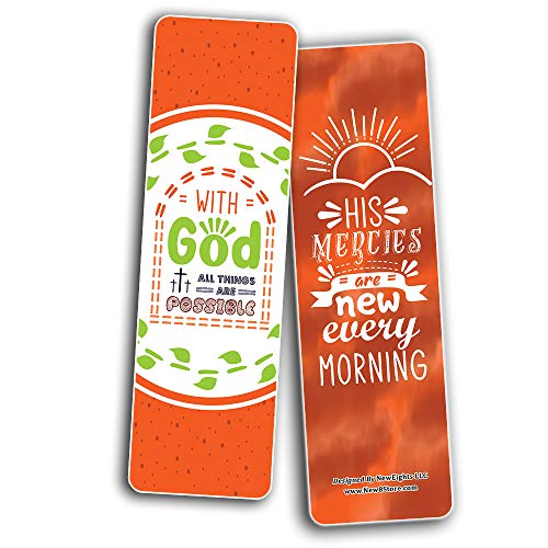 Inspirational Encouragement Christian Quotes Bookmarks Series 3 (60-Pack) - Church Memory Verse Sunday School Rewards - Christian Stocking Stuffers Birthday Party Favors Assorted Bulk Pack