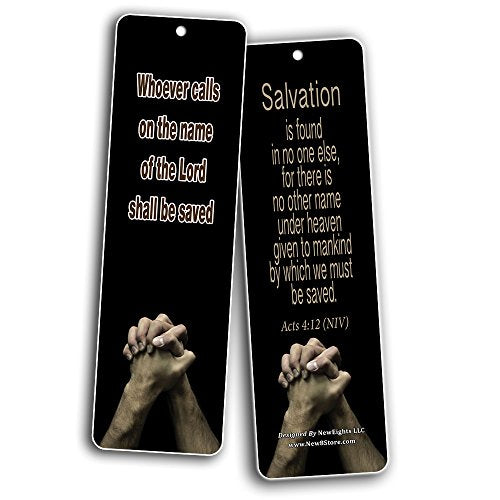 Bible Verse Cards (12-Pack) Salvation Scriptures Bookmarks John 3:16 - Best Salvation Bible Verses Bookmarks - Easter Basket Stuffers for Men Women Cell Group Evangelism Church Supplies