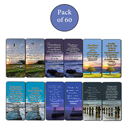 Spanish Powerful Bible Verses to Live by Bookmarks (RVR1960) (60-Pack) - Perfect Gift Idea for Friends and Loved Ones