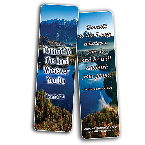 Seek God's Plan Memory Verses Bookmarks (60-Pack) - Great Giveaways for ministries and Sunday Schools